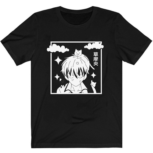 T-shirt Kyo Sohma z koszykiem na owoce — męska koszulka z motywem Anime - tanie ubrania i akcesoria