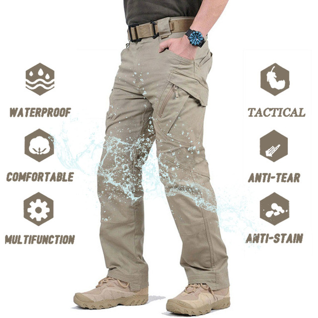 Spodnie taktyczne męskie do wędrówek pieszych, wielozadaniowe, wodoodporne - tanie ubrania i akcesoria