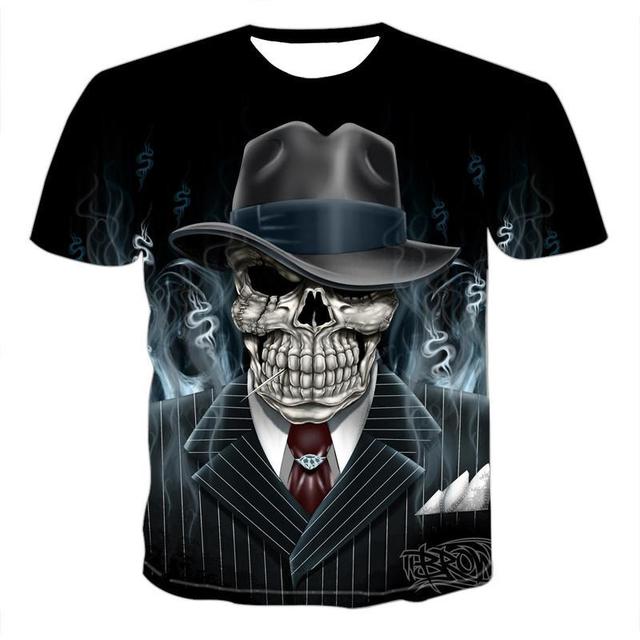 Koszulka męska T-shirt Z nadrukiem Czaszka 2020 Gothic Lato - tanie ubrania i akcesoria