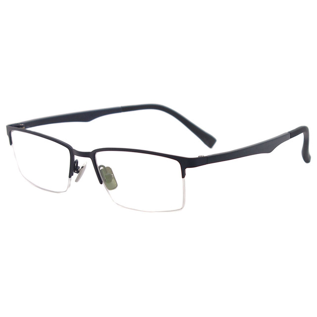 Męskie metalowe okulary pół obręczy z elastycznymi ramkami do korekcji krótkowzroczności - tanie ubrania i akcesoria