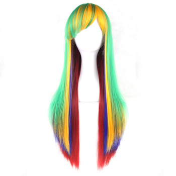 Peruka syntetyczna typu ombre Soowee: 13 kolorów, wysoka temperatura, włosy żółte, niebieskie, czerwone (kategoria: bez siateczki)