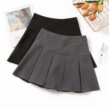 Nowa jednokolorowa plisowana spódnica damska wiosna/ lato 2020, mini czarna, wysoka talia