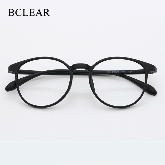 Nowość BCLEAR 2021 - Uniseksowe, ultralekkie okulary z ramką w stylu Retro TR90 dla kobiet. Okrągłe, modne spektakle na krótkowzroczność z ramką na receptę - tanie ubrania i akcesoria