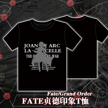 T-shirt Anime Fate joanna d'Arc Jeanne d'Arc - krótki rękaw, czarny, ładne wzory, unisex