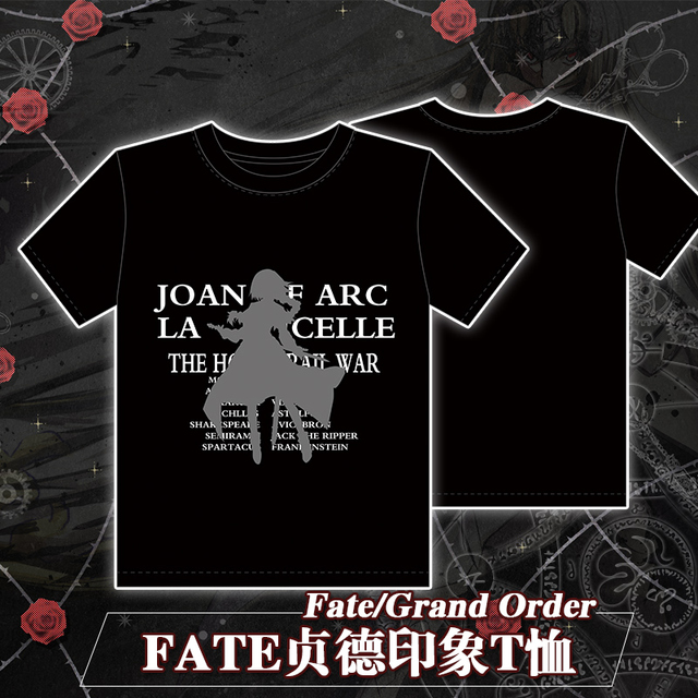 T-shirt Anime Fate joanna d'Arc Jeanne d'Arc - krótki rękaw, czarny, ładne wzory, unisex - tanie ubrania i akcesoria