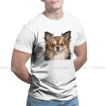 Koszulka męska Chihuahua Pet dla miłośników psów, długość włosów, wysoka jakość