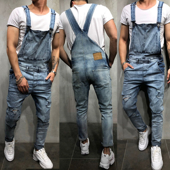 Męskie spodnie dżinsowe kombinezony moto jeansy Cargo Plus rozmiar casual