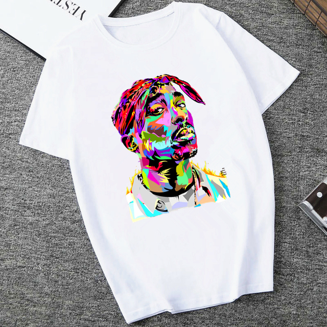 Damska koszulka T Tupac 2pac hip-hop Ameryka krótki rękaw lato, śmieszny wzór - tanie ubrania i akcesoria