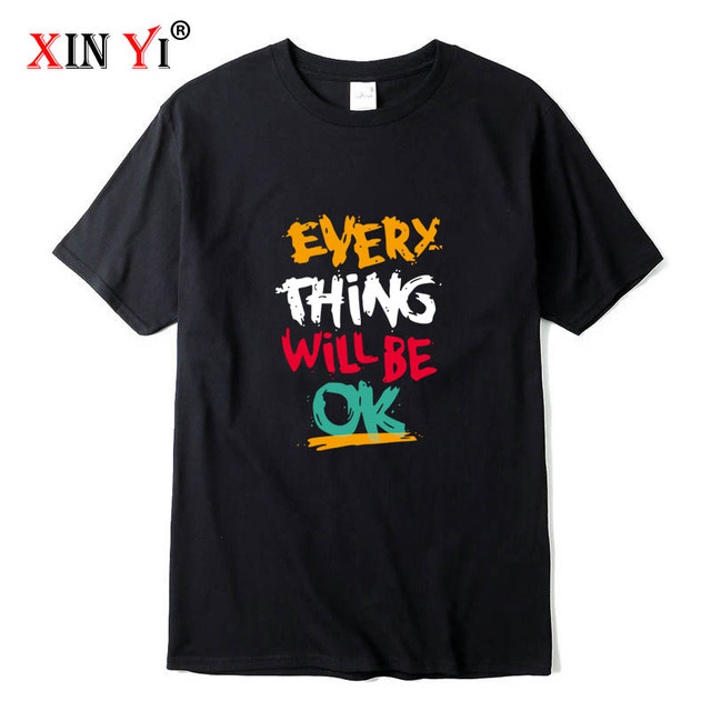 Męska koszulka XIN YI z wysokiej jakości 100% bawełny, śmieszne napisy, luźny fason, o-neck T-shirt - tanie ubrania i akcesoria
