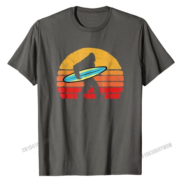 Koszulka męska Bigfoot z deska surfingowa i motywem Sasquatch - wysoka jakość - tanie ubrania i akcesoria