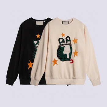 Nowy luksusowy damski sweter z kapturem z haftowanym wzorem zwierząt 2022 jesienią