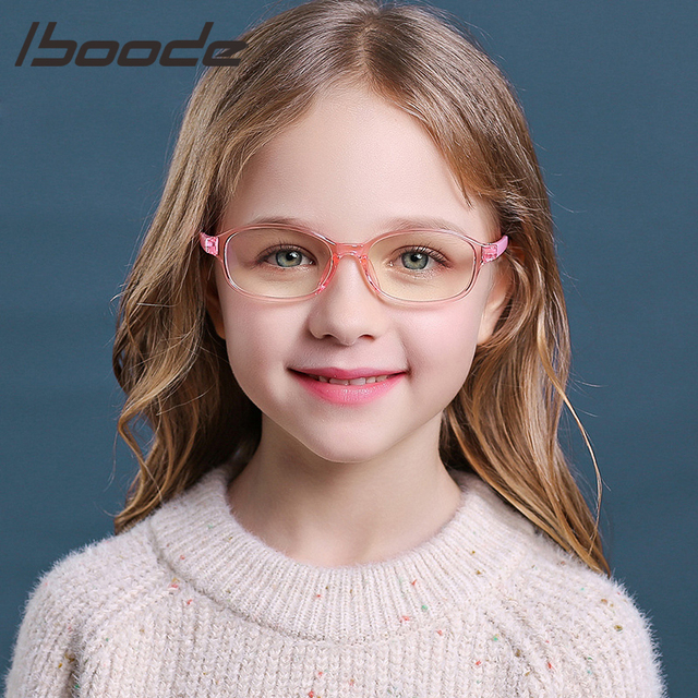 Okulary dzieci TR90 z ramką miękką, ochrona przed niebieskim światłem, marki Iboode - tanie ubrania i akcesoria