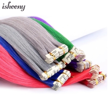 Przedłużenia włosów na taśmie Isheeny 100% naturalne włosy maszynowo wykonane 12, 16, 20, 24 10szt. w zestawie
