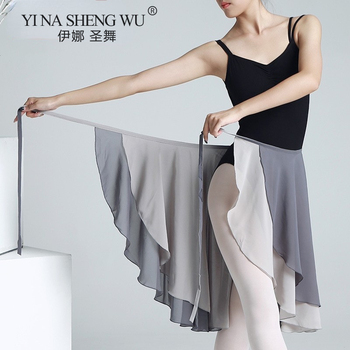 Długa baletowa spódnica Wrap sukienka szyfonowa koronkowa praktyka odzież - 2 warstwy