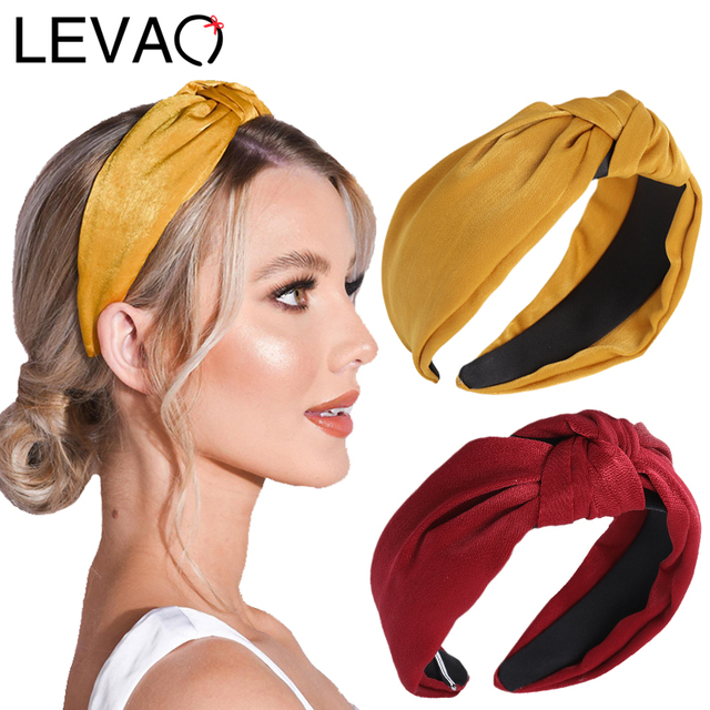 Szerokie wiązane opaski do włosów LEVAO - idealne dla kobiet i dziewcząt - tanie ubrania i akcesoria