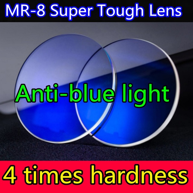 Optyczne recepta z żywicy soczewki Super Tough MR-8 blokujące niebieskie światło - 1.56 1.61 1.67, soczewki krótkowzroczność i nadwzroczność (cienkie soczewki HMC) - tanie ubrania i akcesoria