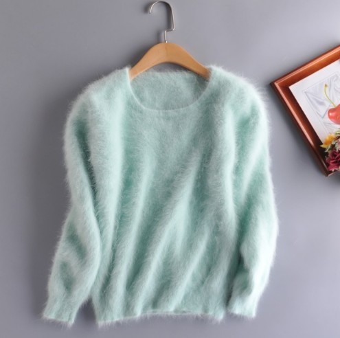 Damski sweter z czystego kaszmiru z norek – S1915 - tanie ubrania i akcesoria