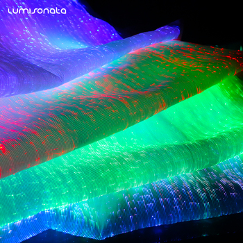 LUMISONATA - Lekka tkanina światłowodowa LED z kolorowym światłem i brokatowym wzorem