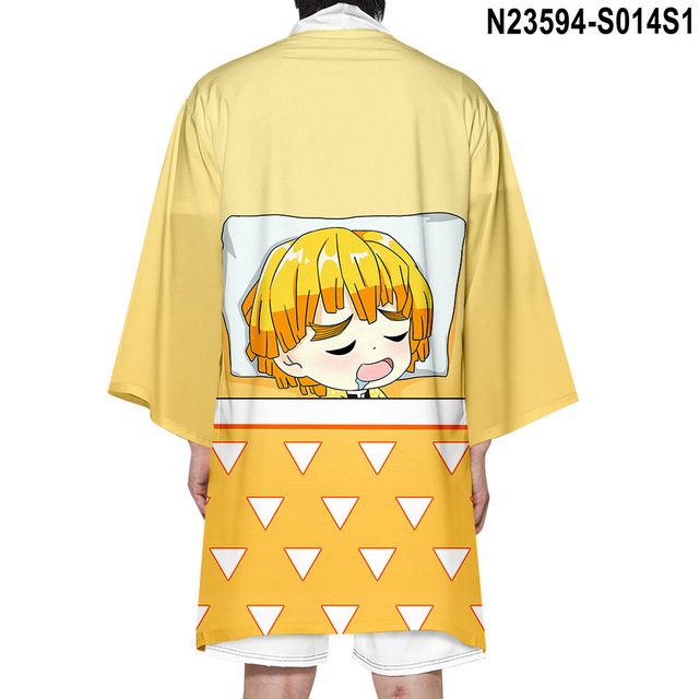Kimono Haori Cloak - przebranie Yo'ego Demon Slayera z anime Kimetsu No Yaiba dla dzieci i dorosłych na karnawał i Halloween - tanie ubrania i akcesoria