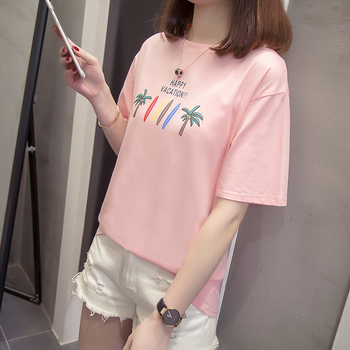 Luźna letnia sukienka Han T-shirt - cienki pół pokrowiec z bluzki, krótki rękaw, dla puszystych