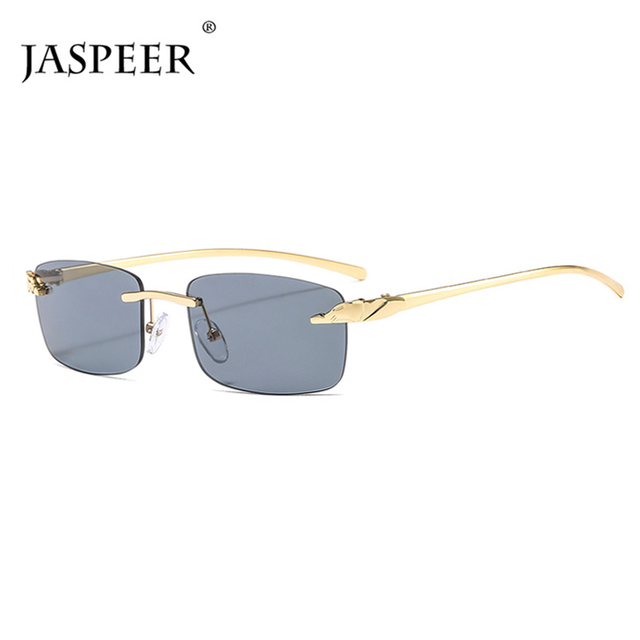 Okulary przeciwsłoneczne JASPEER 2020 - moda, prostokątna oprawka, małe soczewki, aluminiowe metalowe ramki, UV400 - tanie ubrania i akcesoria