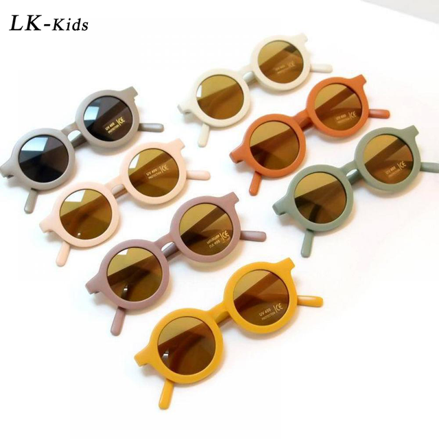 Dziecięce Vintage okulary przeciwsłoneczne LongKeeper - Okrągłe, śliczne, UV400 - dla dziewcząt i chłopców - tanie ubrania i akcesoria