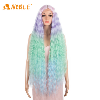 Peruka Syntetyczna Noble Girl 42-calowa - Bardzo Długie, Kręcone Włosy w Falach Wodnych ombre Rainbow - Termoodporna