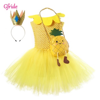 Magiczna torba dla dzieci Costume Happy dziecko Cartoon Tutu Dress Yellow