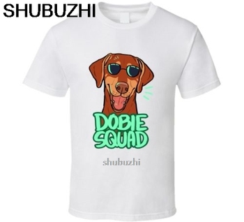 Koszulka męska Doberman Pinscher Cartoon Tee z kreskówkowym psem - modny unisex top