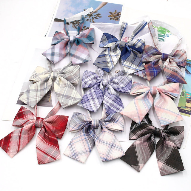Damska muszka w stylu Cosplay Butterfly ze szpicowym dekoltem z bawełnianego materiału JK w mundurze - dziewczęcy dodatek do szkoły i wesela - tanie ubrania i akcesoria