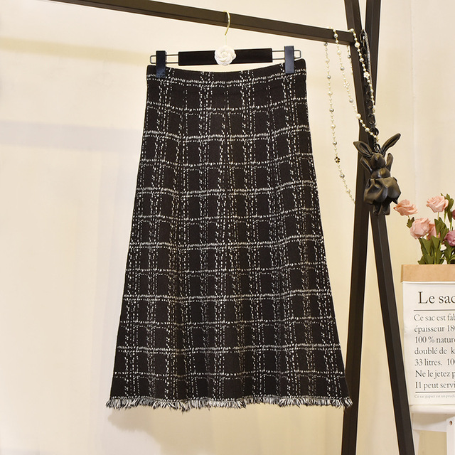 Nowy damski plisowany szkocki spódnica z frędzlami w stylu koreańskim, jesienno-zimowa, wysoka talia, LL964 - tanie ubrania i akcesoria