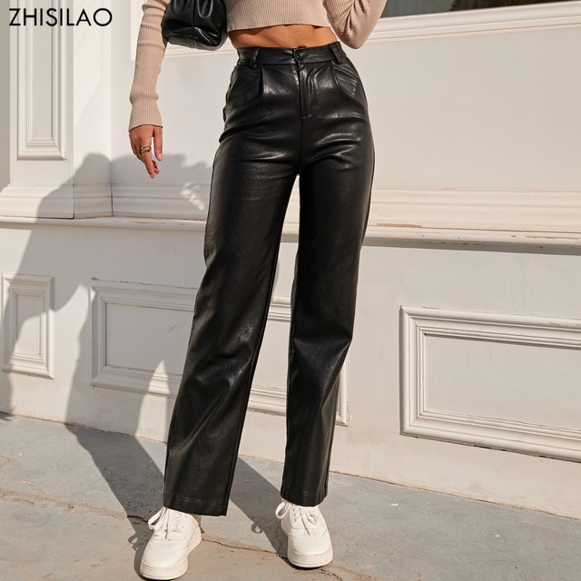 Nowe czarne spodnie capri z wysokim pasem Mujer ZHISILAO 2022 - tanie ubrania i akcesoria