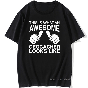 Koszulka męska Plus Różmiar Lato Krótki Rękaw Geocaching Śmieszny Prezent T-Shirt