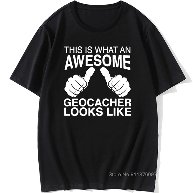 Koszulka męska Plus Różmiar Lato Krótki Rękaw Geocaching Śmieszny Prezent T-Shirt - tanie ubrania i akcesoria