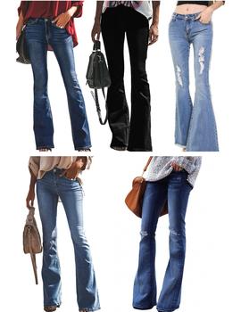 Nowość - modne spodnie dżinsowe dla kobiet o rozkloszowanym kroju w 5 stylach, szerokie nogawki, idealne na jesień (rozmiary S-2XL)