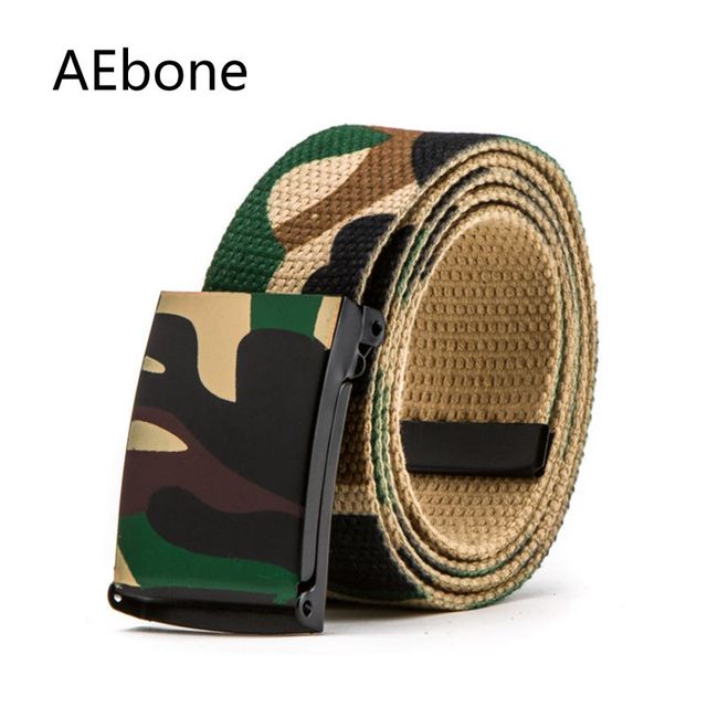 Pasek wojskowy AEbone Camo dla chłopca, pas armii zachodniej Cowboy Belt, płótno do dżinsów (YB009) - tanie ubrania i akcesoria