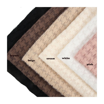 Nowa kolekcja zimowych koronek damskich - 2021 wzór koronki tkaniny bawełnianej w geometryczne pepitkę ze haftem i elementami koronki wypełnionymi ażurami