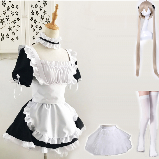 Sukienka Meidofuku Lolita Anime Yosuga nie Sora Kasugano Sora - strój pokojówki Cosplay dla kobiet - tanie ubrania i akcesoria