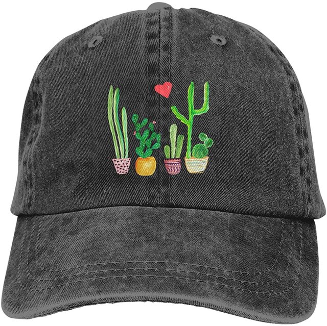 Czapka baseballowa damska Kaktusy Miłość, vintage, czarna, regulowana - tanie ubrania i akcesoria
