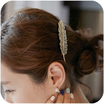 Koreańska biżuteria Retro przesadzone pióro szpilka zacisk sprężynowy - damskie akcesoria do włosów 2020
