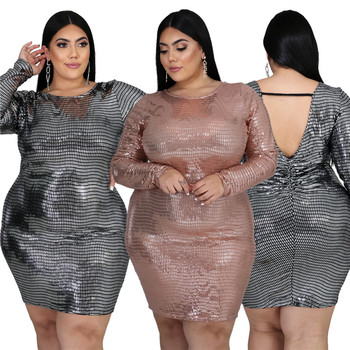 Sukienka Bodycon Mini na imprezy dla kobiet - rozmiar 5XL - elegancki, plecy odsłonięte - klub nocny, strój urodzinowy - 2021