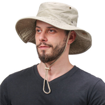Męska bawełniana czapka letnia z daszkiem UV - idealna na plażę, polowanie, camping i wędkarstwo