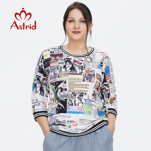 Astrid - jedwabna ponadgabarytowa koszulka damskie Top - Vintage Fashion Anime Cartoon - O-neck - trendy bluzki - tanie ubrania i akcesoria