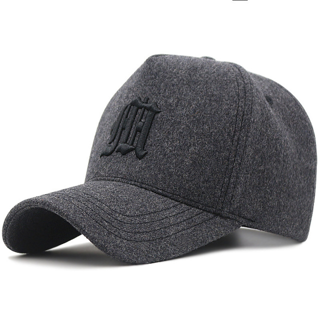 Duża wełniana czapka baseballowa męska Oversize 56-65cm - tanie ubrania i akcesoria