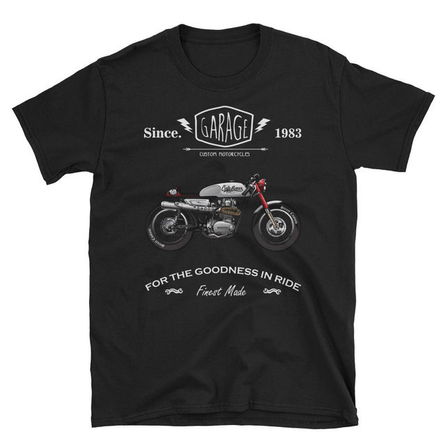 Koszulka męska Biker Rider Rock Cafe Racer motocyklowa T-shirt O-Neck 100% bawełna, prezent dla motocyklisty (Topy fajne) - tanie ubrania i akcesoria