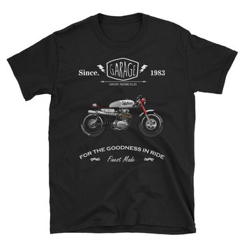 Koszulka męska Biker Rider Rock Cafe Racer motocyklowa T-shirt O-Neck 100% bawełna, prezent dla motocyklisty (Topy fajne)