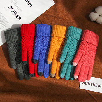 Aksamitne grube i ciepłe rękawiczki zimowe Rimiut Unisex z ekranem dotykowym - 11 kolorów