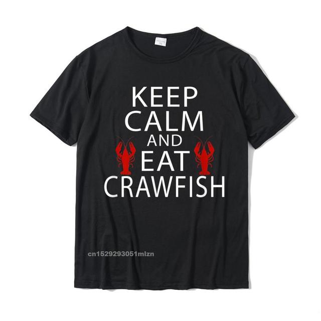 Koszulka męska z bawełny Spokojnie jedz Crawfish Tshirt gotuj Cajun NOLA Cotton - tanie ubrania i akcesoria