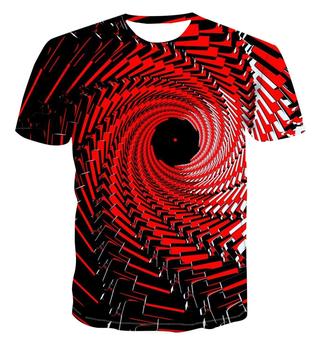 Geometryczny wzór - nowoczesna męska koszulka 3D | Letni top | Oddychający | Kolorowy T-shirt - S-6XL