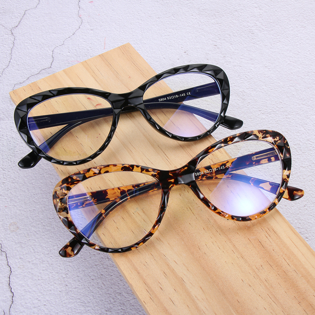 Kocie oko okulary vintage anty niebieskie światło - tanie ubrania i akcesoria